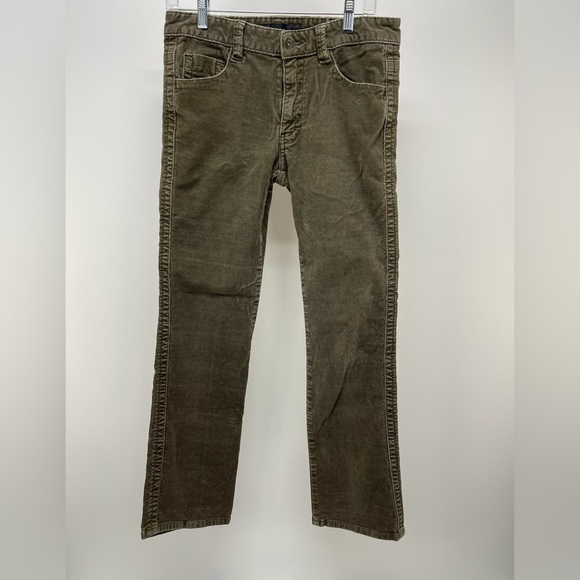 Calvin Klein Womens 8 Corduroy Bootcut Jeans MidRise MedWash Green Flap Pockets - Picture 1 of 7